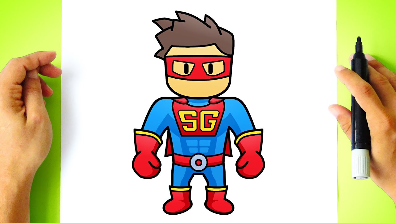 Como DESENHAR o SUPER GUY do STUMBLE GUYS 