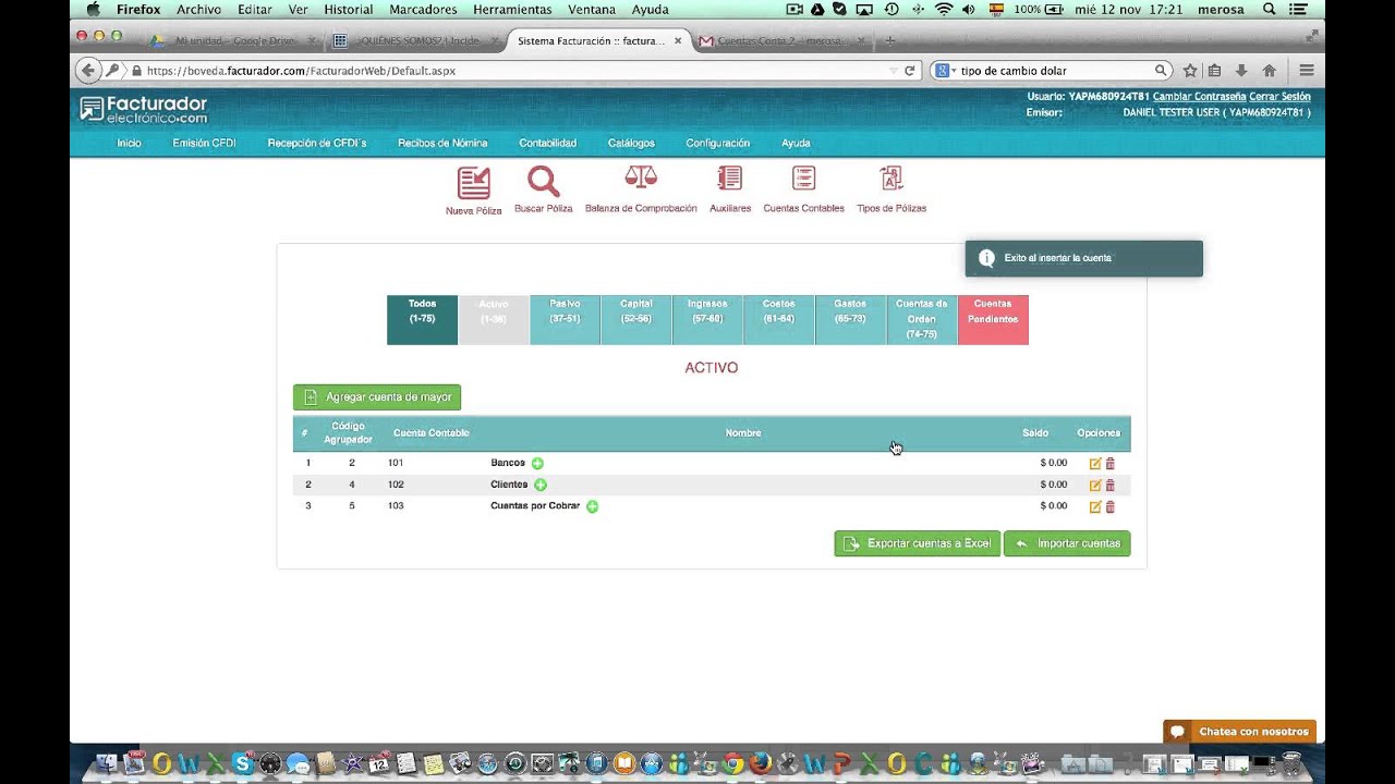 Contabilidad Electronica.- Alta de Cuentas Contables