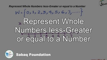 Represent Whole Numbers less-Greater or equal to a Number, Math Lecture | Sabaq.pk