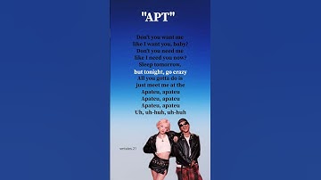 Thumbnail of APT. lyrics - ROSÉ & Bruno Mars (Pre-Chorus) #lyrics #rosé #brunomars #apt