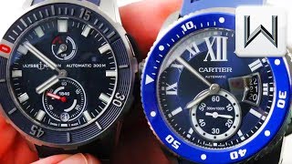 cartier calibre diver vs rolex submariner