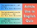 Article Use In English Quiz