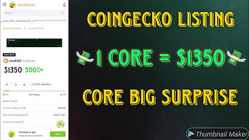 🎉Grand News🎉 Core Dao Listing On Coingecko || Core Coin Biggest News Today || 1 Core = $1350