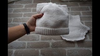 Шапка и манишка. Обзор готовой работы. #тунисскоевязание Шапка и манишка. Обзор готовой работы. #тунисскоевязание
