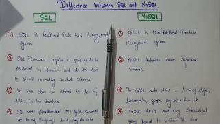SQL vs NoSQL || Difference between SQL and NoSQL in hindi