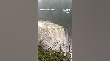 Snoqualmie Falls in western Washington overflowing amid historic floods