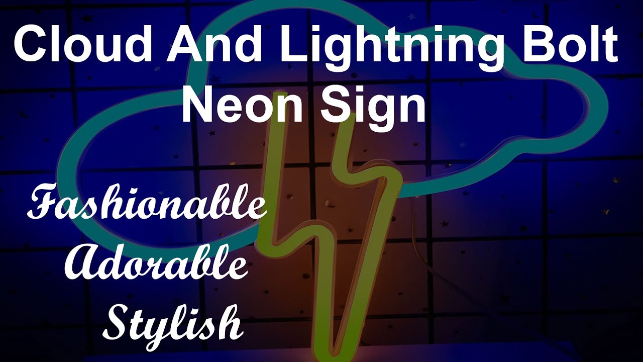 Cloud And Lightning Bolt Neon Sign | Gorgeous Neon Sign For Your Bedroom | Get Yours Now!