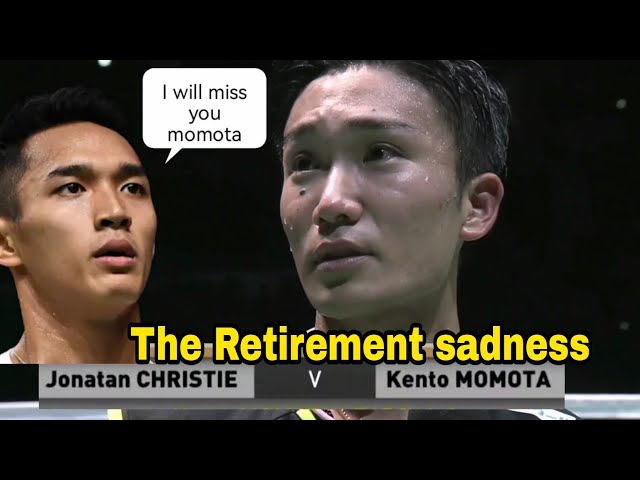 The Moment Kento MOMOTA was crying vs Jonathan Christie | very sad class=
