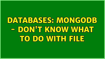 Databases: MongoDB - Don