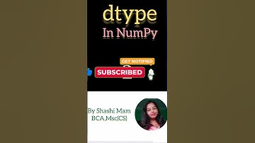 what is dtype in Numpy|| what is dtype in python|| dtype command