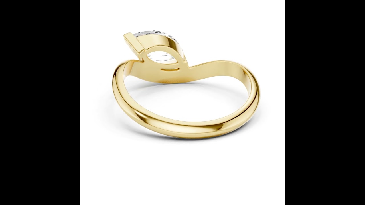 Marquise Cut Diamond East-West Curved Ring