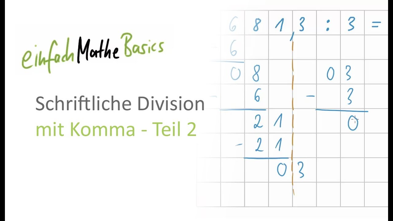 31 Schriftliche Division - mit Komma - Teil 2 - YouTube