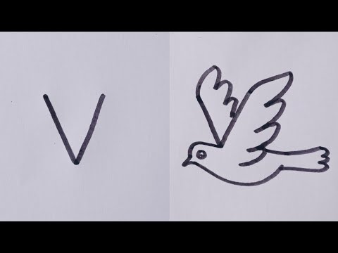 Video: How To Draw A Flying Bird