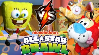 SpongeBob Vs Ren & Stimpy !! Nickelodeon All Star Brawl Gameplay Match !!