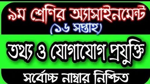 Class 9 Ict Assignment 2021।।class nine 16 th week week ict assignment ।।