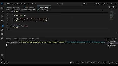 OIBSIP Python Task 5 - Weather App using API | Oasis Infobyte Internship  | Python project