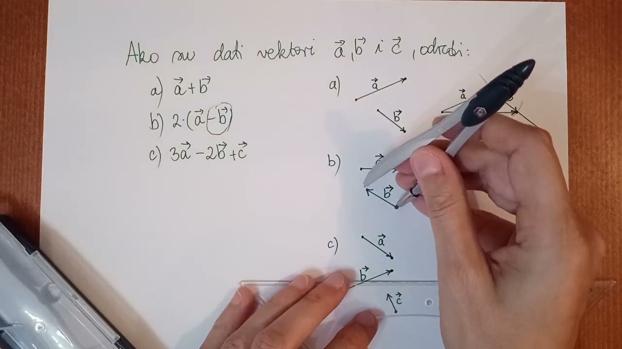 Sabiranje, oduzimanje i množenje vektora prirodnim brojem (nadovezani vektori) (2)