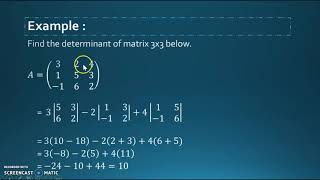 Determinant Using Minor