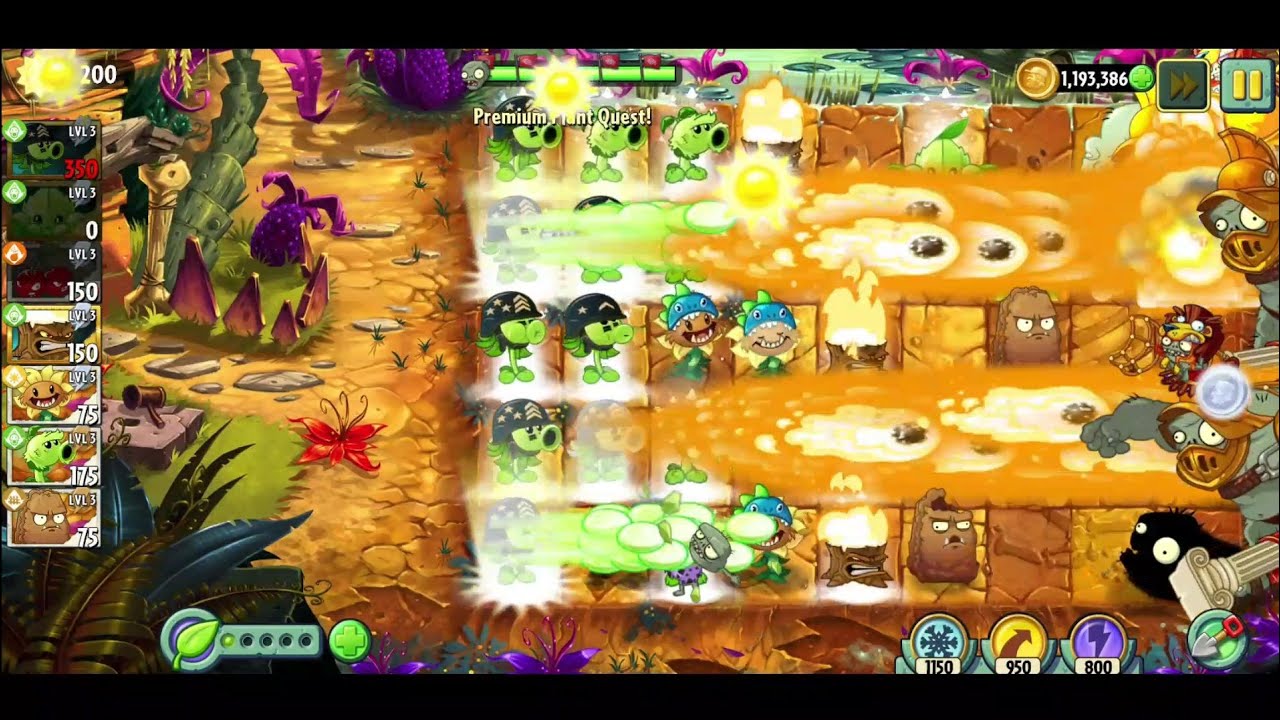 Plants vs. Zombies 2 Mega Gatling Pea - New Plant Quest - None Stop ...
