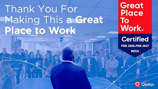 Qualys India Recognized as a Great Place to Work