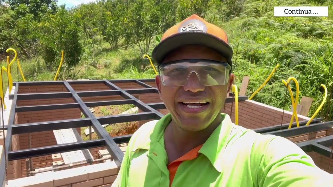 Tijolo ecologico - BASE DO MEZANINO FEITA EM ESTRUTURA METÁLICA - PARTE 7