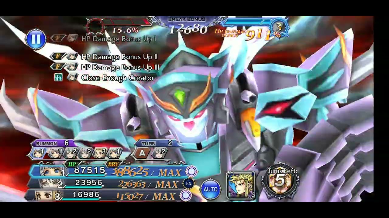 DFFOO Global - Act 3 Interlude Neon Shinryu 9999999 score