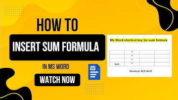 How to Insert SUM Formula in Microsoft Word | Calculate Total in Word Table