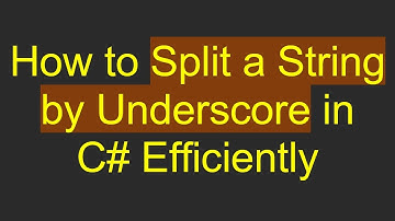 How to Split a String by Underscore in C- Efficiently