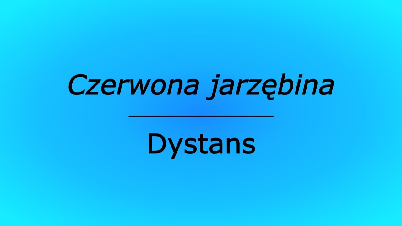 Czerwona jarzębina - Dystans (karaoke cover z linią melodyczną)