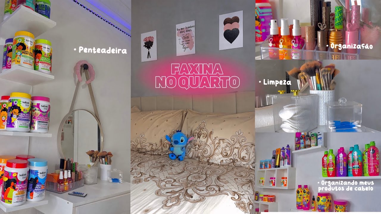 FAXINA NO QUARTO // organização + decoração + compras 🩷✨🤌🏻