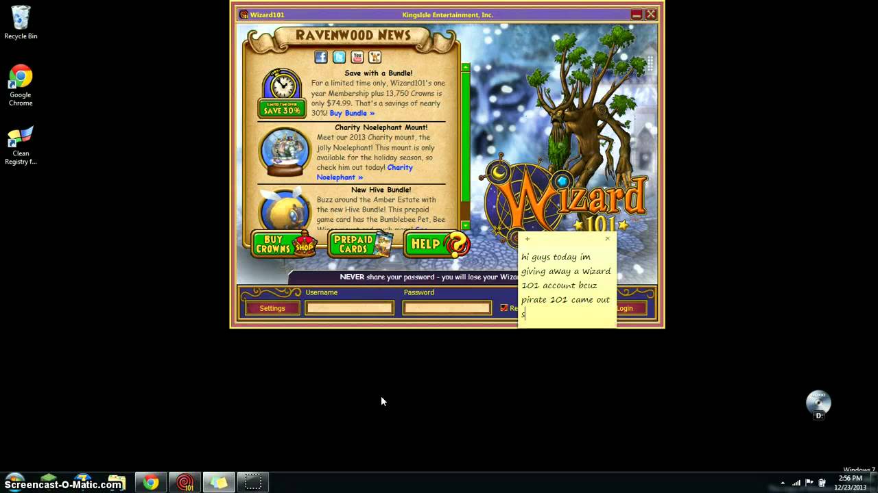 wizard 101 give away