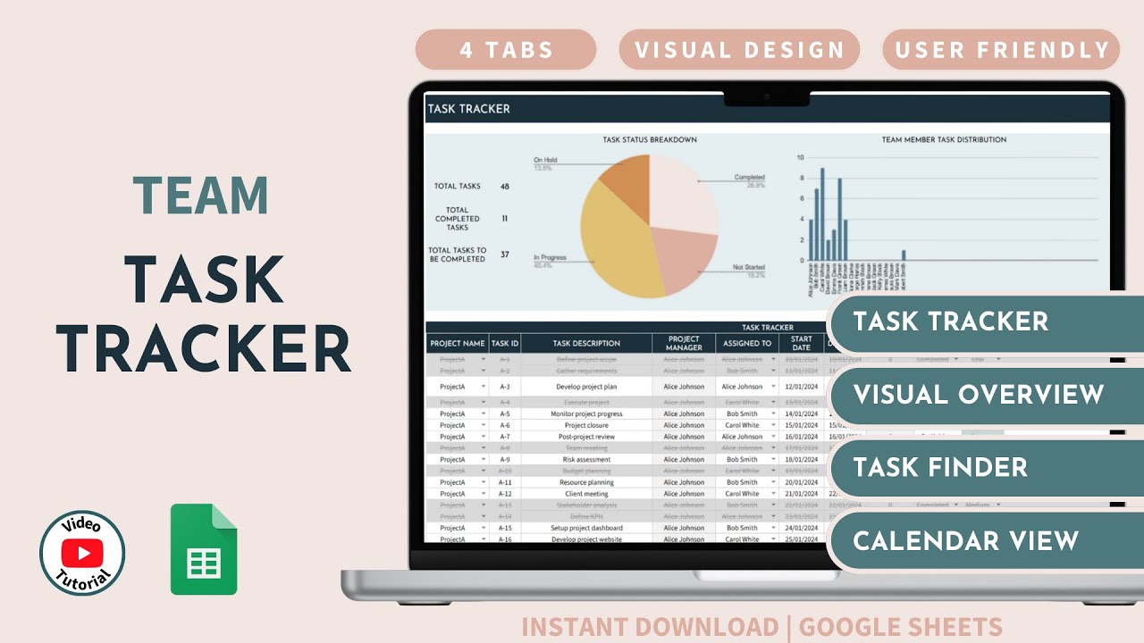 TEAM TASK TRACKER - Instructions - YouTube