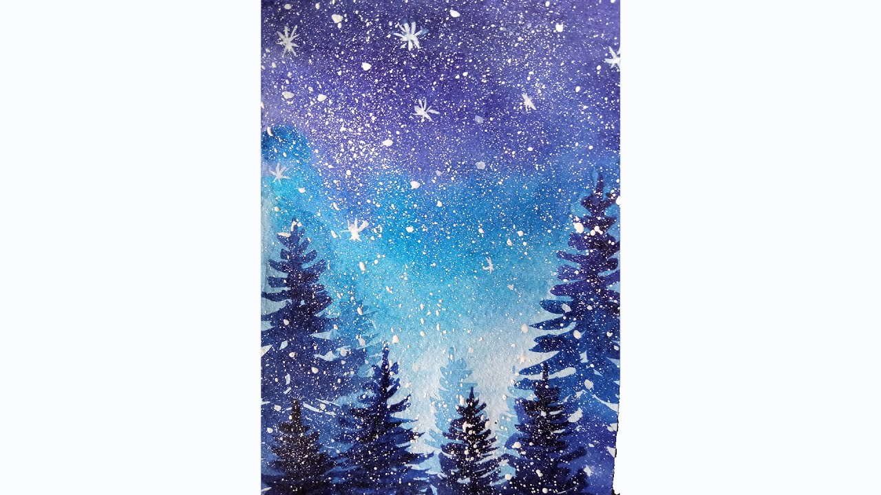 How To Paint A Night Winter Forest Snow Watercolor Sketch YouTube how-to-paint-a-night-winter-forest-snow-watercolor-sketch-youtube