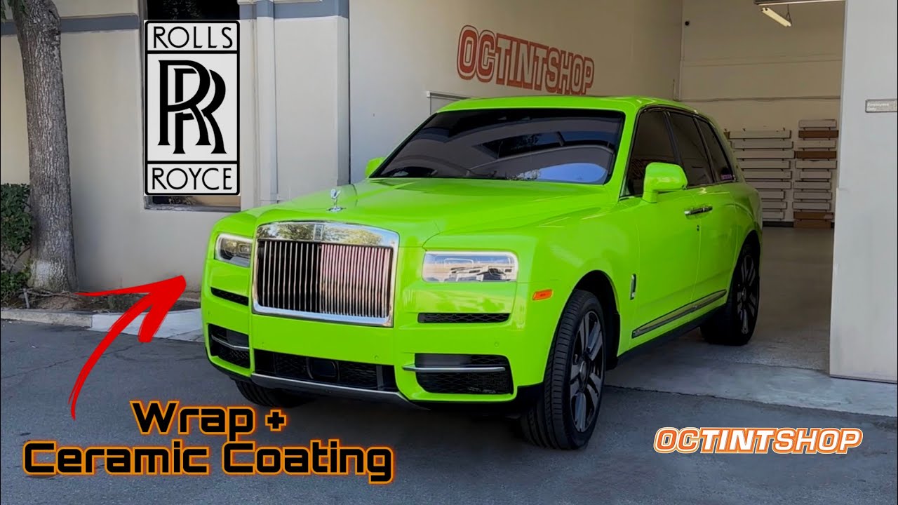 Gloss Light Green RR Cullinan Wrap + Ceramic Coating! OC Tint Shop 