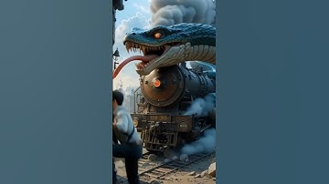“Real Big Snake on Running Train 🐍😱 | Unbelievable AI Video | Trending Shorts 2025
