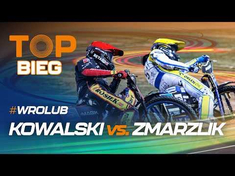 Bartłomiej Kowalski w obronie przed Bartoszem Zmarzlikiem (top bieg 12. runda #WROLUB)