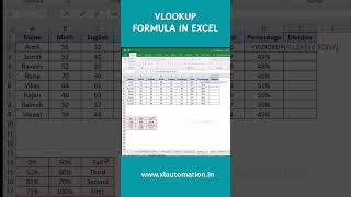 VLookup Formula in Excel #exceltricks #microsoftexcel #excel #exceltricks #xlautomation