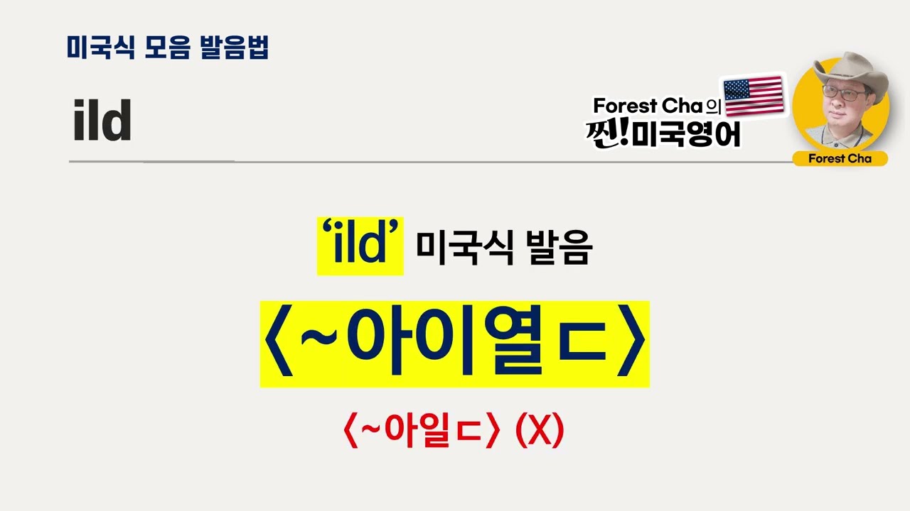 미국영어 발음법의 정석 (27편) 모음(oil,ile,yle,ild) 발음법| Forest Cha 찐 미국영어