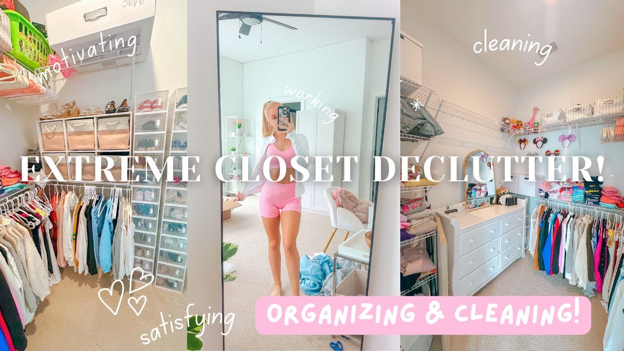 EXTREME CLOSET CLEANOUT🤍 organization + motivation! - YouTube