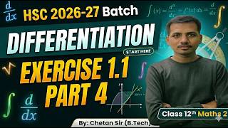 HSC Exercise 1.1 Part 4 Differentiation  Class 12th Maths 2 Batch 2026-27