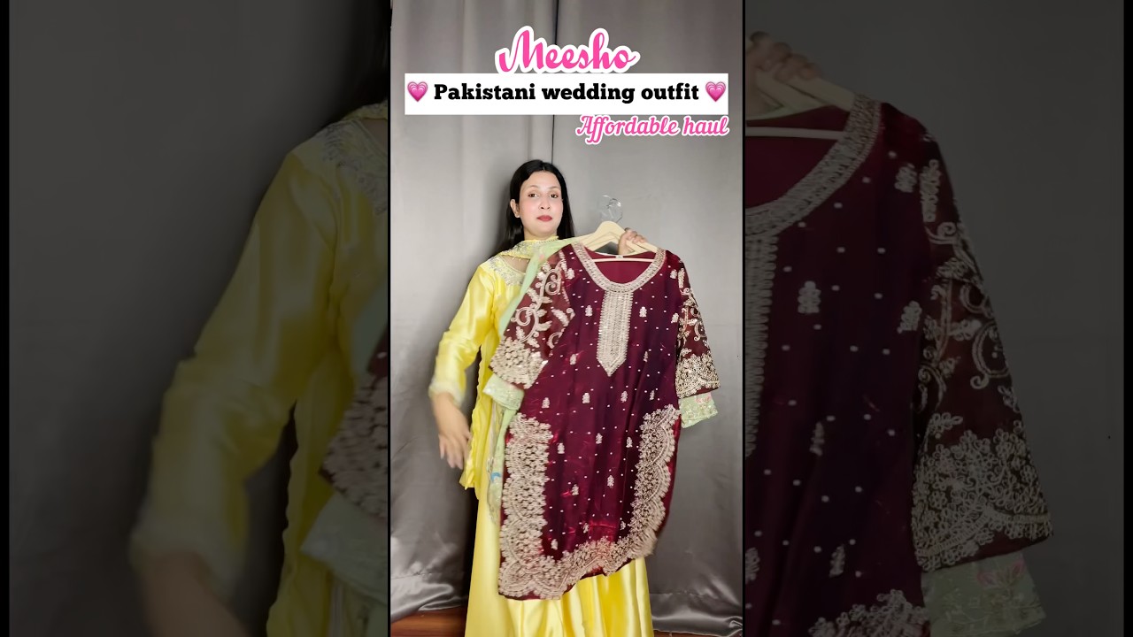 Pakistani wedding outfit 💗#meesho #flipkart #viral #wedding #outfit #haul #shorts #viralshort #fyp