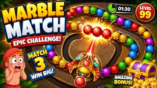 Marble Match Level 99 Gameplay | Epic Marble Puzzle Challenge | Satisfying Mobile Game