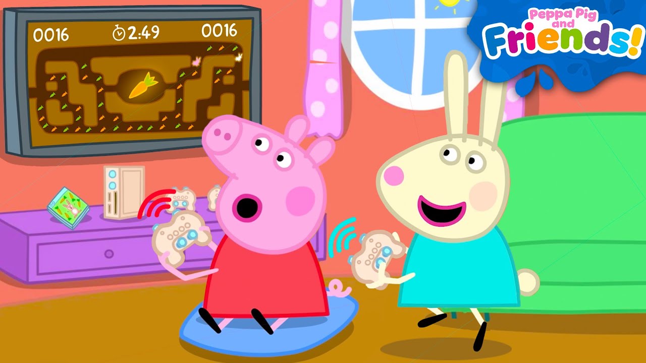 Peppa Pig & Rebecca Rabbit Play a CARROT Video Game! 🥕🎮 Tales Full Episodes | Cartoon | 1 Hour