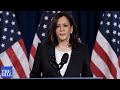 Kamala Harris makes a speech on International Women's Day