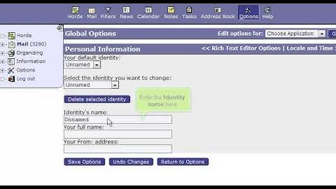How to edit your personal information in Horde | FastDot Cloud Hosting