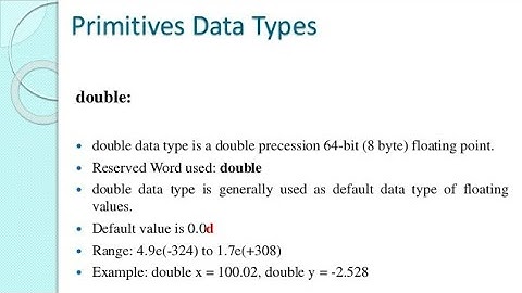 DOUBLE DATA TYPE IN JAVA