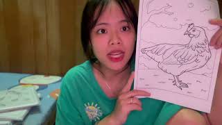 Instructions for coloring many different pictures: rooster