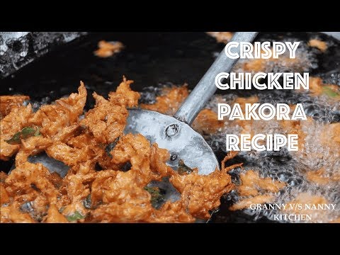 Crispy Chicken Onion Pakora Recipe || Easy home made Chicken Snack || GRANNY V/S NANNY KITCHEN