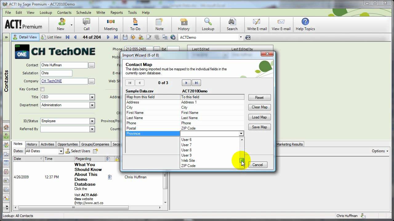 Importing to ACT! From Excel