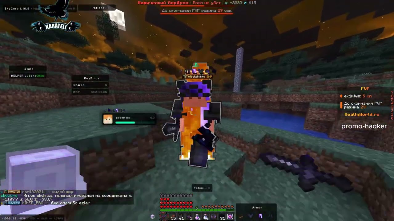 РАЗНОС ВСЕГО СЕРВЕРА REALLYWORLD С ЛУЧШИМ ЧИТОМ SKYCORE 1.16.5 | Майнкрафт 1.16.5